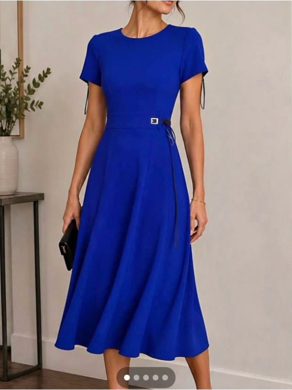 Calvin Klein newCobalt Blue Midi Dress - Picture 2 of 4